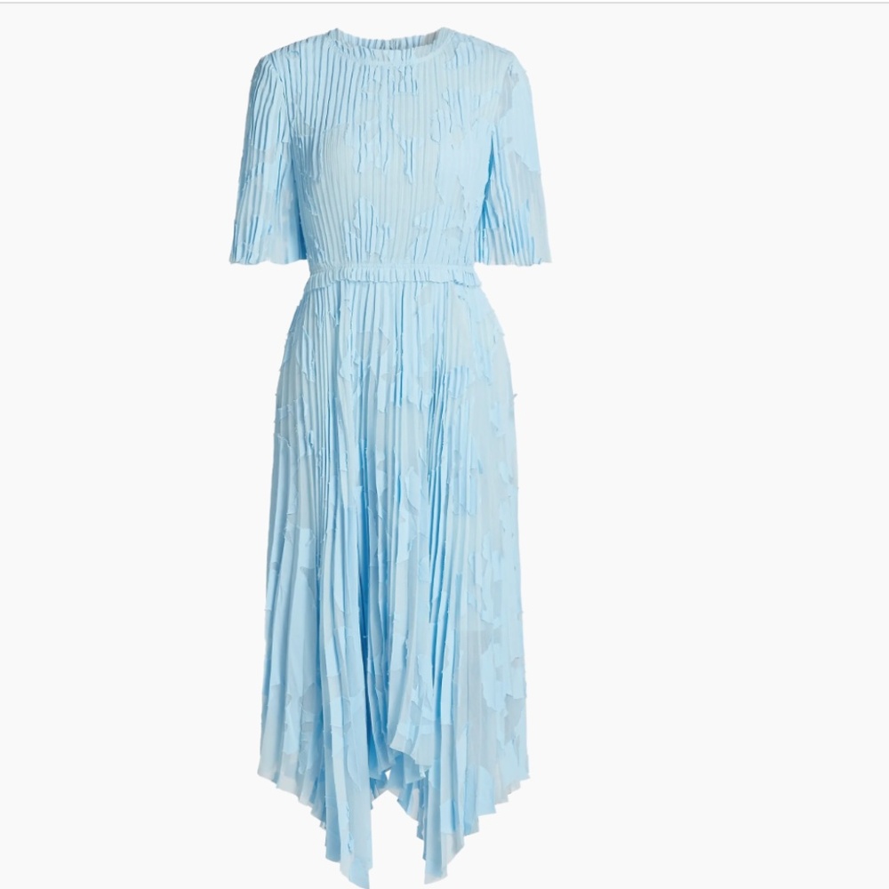 NWOT Jason Wu blue floral pleated fit/flare midi dress,0,  GD1140 - Picture 2 of 3